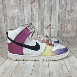 Nike Dunk High 08 LE GS‎ Youth White Multi Color Casual Sneakers FD0802-100